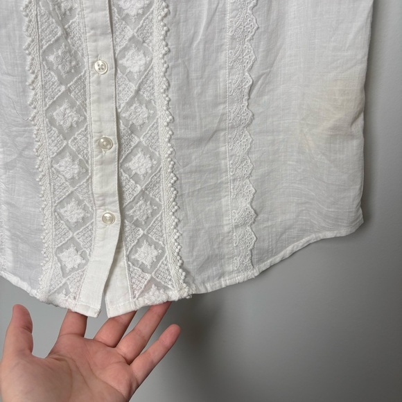 Anthropologie White Eyelet Embroidered Tank - Picture 4 of 8